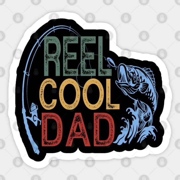 Reel Cool Dad Fisherman Daddy Father's Day Gifts Fishing Sticker by The Design Catalyst